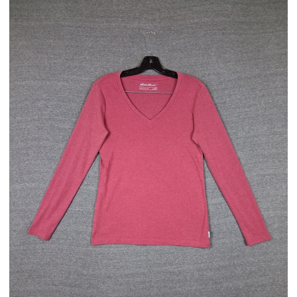 Eddie Bauer Womens Shirt M Purple Cotton USA Tee Lightweight Base Layer Casual